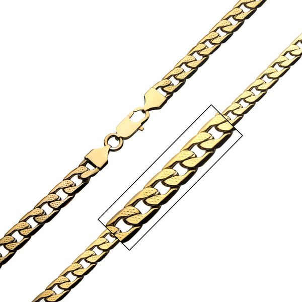 Mens Gold Stainless Steel Double Cuban Link Chain Necklace 24 inch