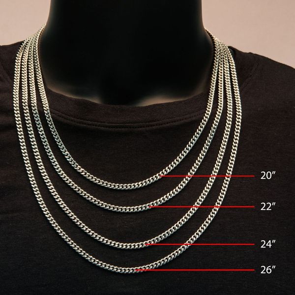 4mm Steel Diamond Cut Curb Chain Necklace Image 4 Jayson Jewelers Cape Girardeau, MO