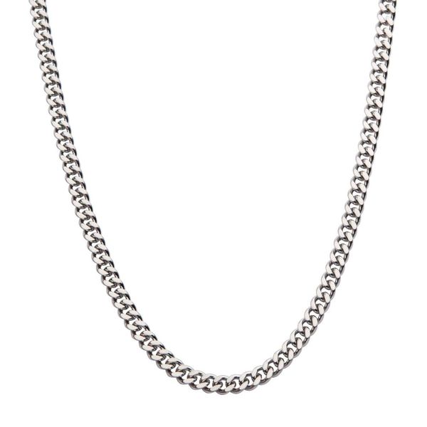 8mm Steel Diamond Cut Curb Chain Necklace Image 2 Carroll / Ochs Jewelers Monroe, MI