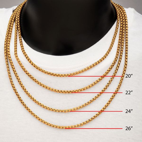 Buy 14K Solid Gold Box Chain Necklace/ 19 3/4 24 2.5mm 3.5mm Solid Gold  Chain/ Box Link Gold Chain for Men and Women Yellow Gold, Online in India -  Etsy