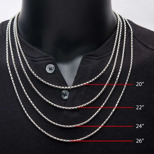 3mm Oxidized Steel Boston Link Chain Necklace NSTC1903AT-26