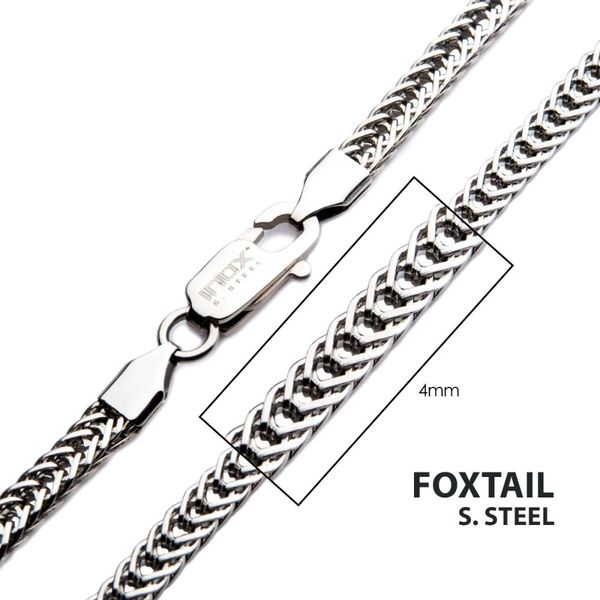 INOX 4mm Steel Wheat Chain Necklace NSTC1404-20, W.P. Shelton Jewelers