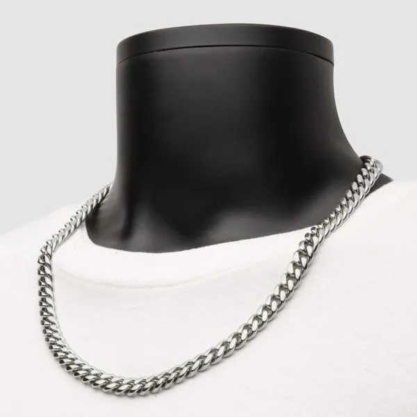 10mm Steel Miami Cuban Chain Necklace with CNC Precision Set