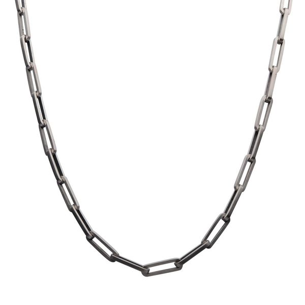Gun Metal IP Steel Paperclip Link Chain Necklace Image 2 Mueller Jewelers Chisago City, MN
