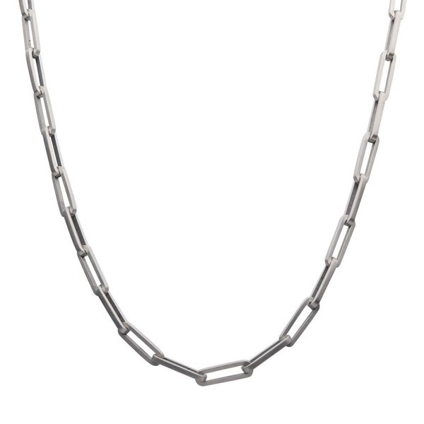 Matte Finish Steel Paperclip Link Chain Necklace Image 2 Carroll / Ochs Jewelers Monroe, MI