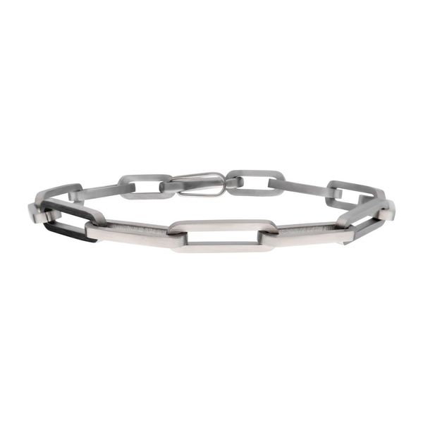 Matte Finish Steel Paperclip Link Chain Bracelet Carroll / Ochs Jewelers Monroe, MI