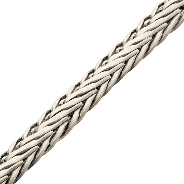 Brushed Matte Finish Stainless Steel Double Diamond Cut Spiga Chain Bracelet Image 3 Leitzel's Jewelry Myerstown, PA
