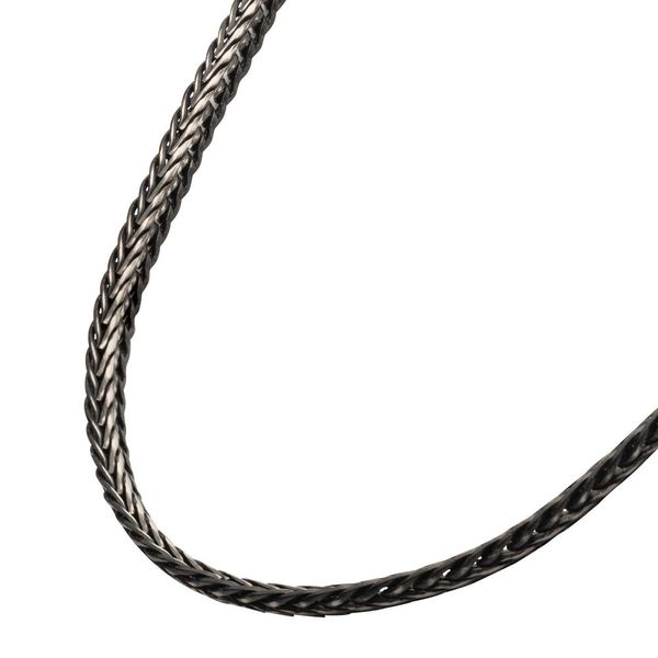 Antiqued Black IP Double Diamond Cut Spiga Chain Necklace Image 3 Ask Design Jewelers Olean, NY