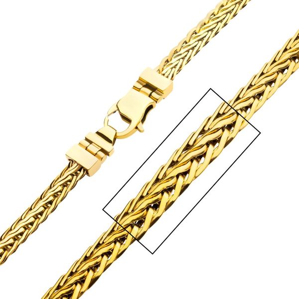 18K Gold IP Double Diamond Cut Spiga Chain Necklace Alexander Fine Jewelers Fort Gratiot, MI