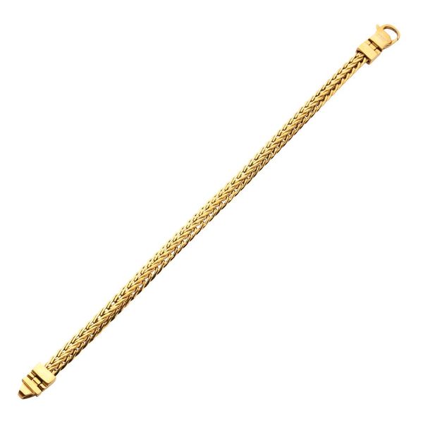 18K Gold IP Double Diamond Cut Spiga Chain Bracelet Image 2 Glatz Jewelry Aliquippa, PA