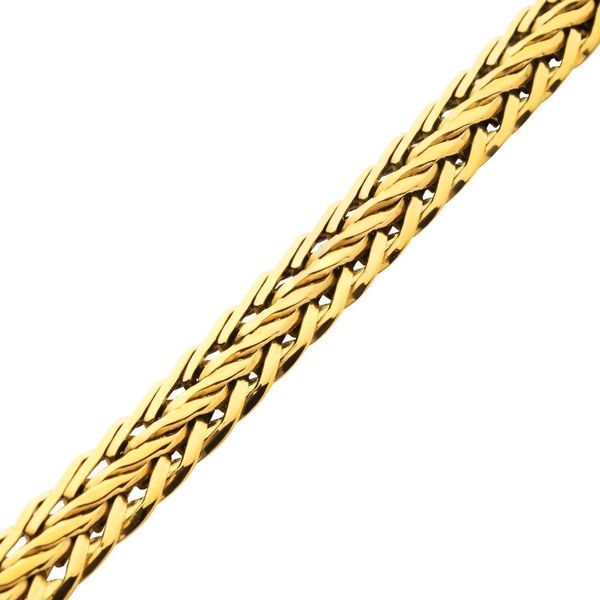 18K Gold IP Double Diamond Cut Spiga Chain Bracelet Image 3 Wesche Jewelers Melbourne, FL