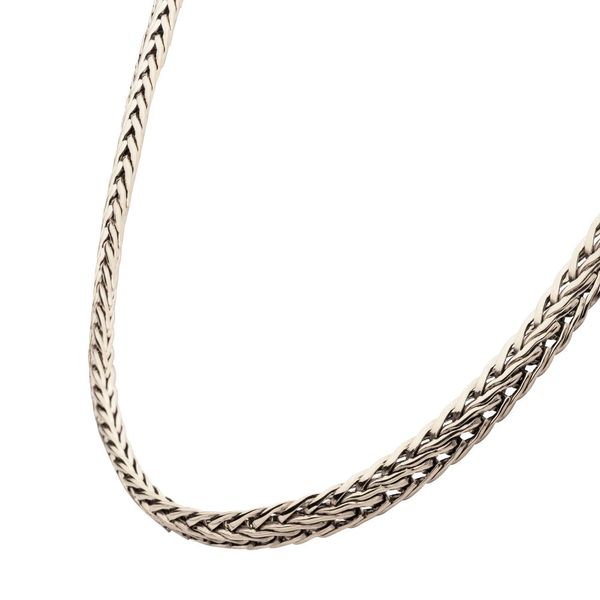 High Polished Finish Stainless Steel Double Diamond Cut Spiga Chain Necklace Image 2 Glatz Jewelry Aliquippa, PA