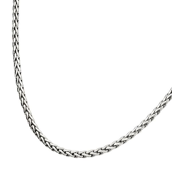 5mm High Polished Finish Stainless Steel Spiga Chain Necklace Image 3 Carroll / Ochs Jewelers Monroe, MI
