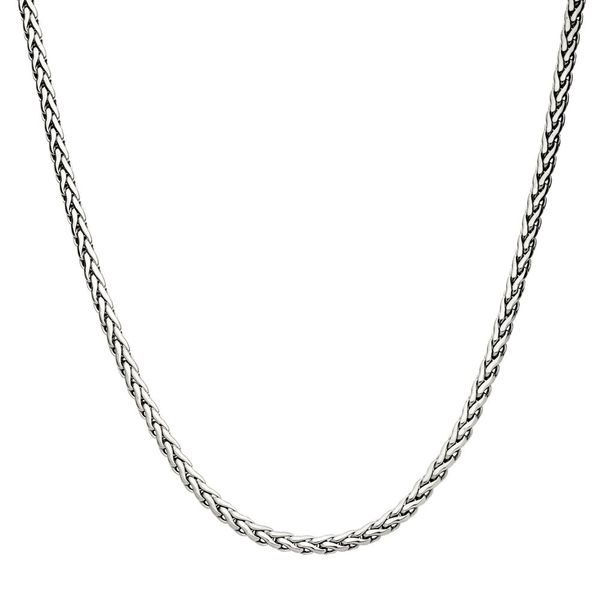 5mm High Polished Finish Stainless Steel Spiga Chain Necklace Image 2 Crews Jewelry Grandview, MO