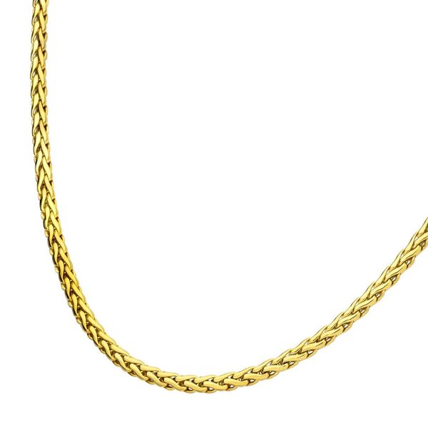 5mm 18K High Polished Finish Gold IP Stainless Steel Spiga Chain Necklace Image 3 Cottage Hill Diamonds Elmhurst, IL