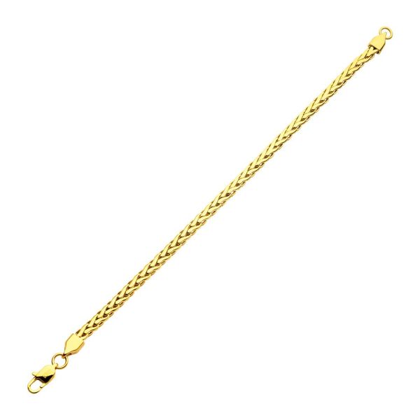 5mm 18K High Polished Finish Gold IP Stainless Steel Spiga Chain Bracelet Image 2 Wesche Jewelers Melbourne, FL