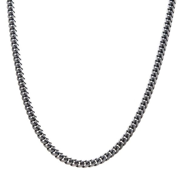 Stainless Steel Black Plated 8mm Diamond Curb Chain Image 2 Morin Jewelers Southbridge, MA