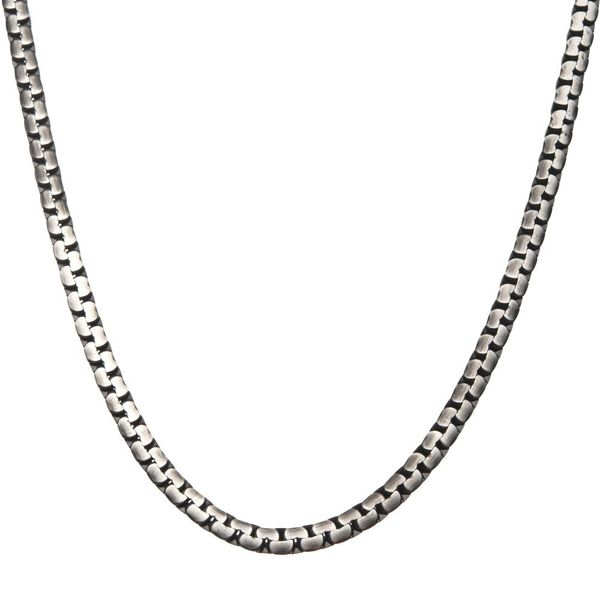 Matte Steel & Black IP Reversible Curb Chain Colossi Necklac, Branham's  Jewelry
