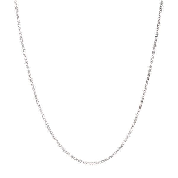 925 Sterling Silver Rhodium Plated Curb Chain Necklace Image 2 Carroll / Ochs Jewelers Monroe, MI
