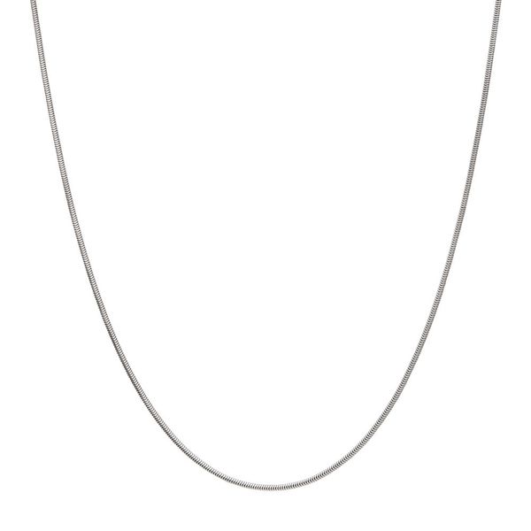 1.5mm 925 Italy Silver Black Rhodium Plated Brushed Satin Finish Snake Chain Necklace Image 2 Branham's Jewelry East Tawas, MI