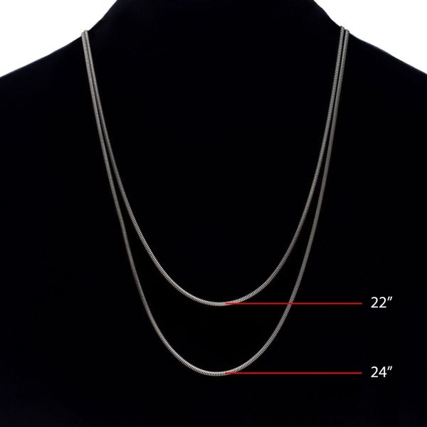 1.5mm 925 Italy Silver Black Rhodium Plated Brushed Satin Finish Snake Chain Necklace Image 4 Branham's Jewelry East Tawas, MI