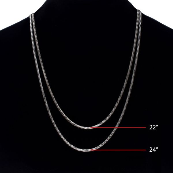 2.4mm 925 Italy Silver Black Rhodium Plated Brushed Satin Finish Snake Chain Necklace Image 4 Alan Miller Jewelers Oregon, OH