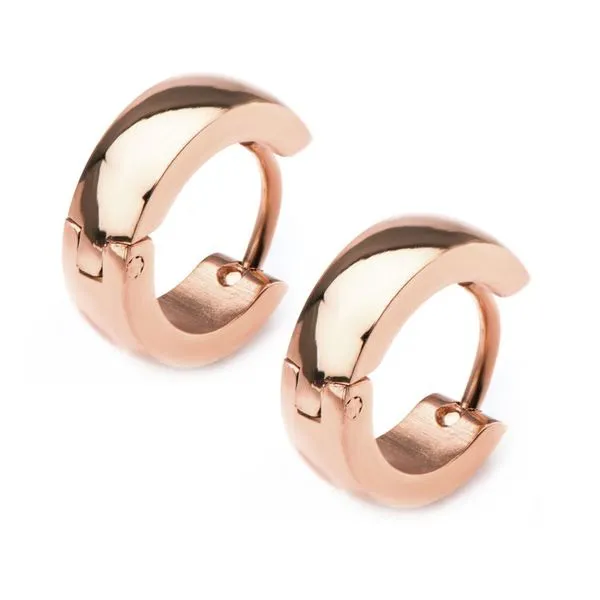 huggie hoop earrings rose gold