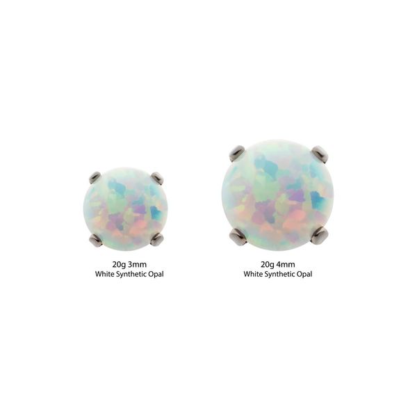 20g Titanium Post & Butterfly Back with 4-Prong Set Opal Stud Earrings Image 2 Thurber's Fine Jewelry Wadsworth, OH