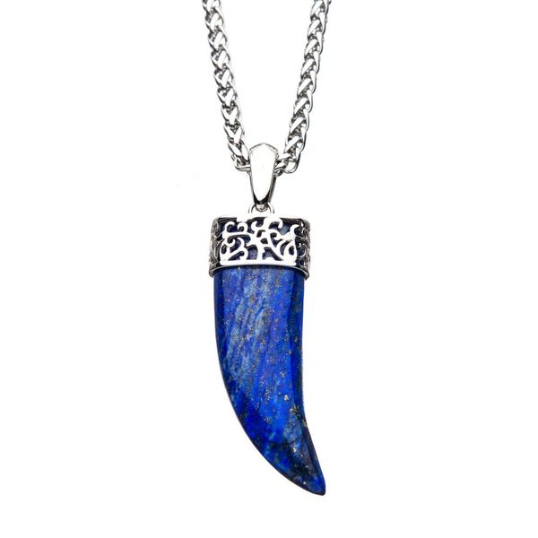 Lapis Lazuli Claw Stainless Steel Pendant Ritzi Jewelers Brookville, IN