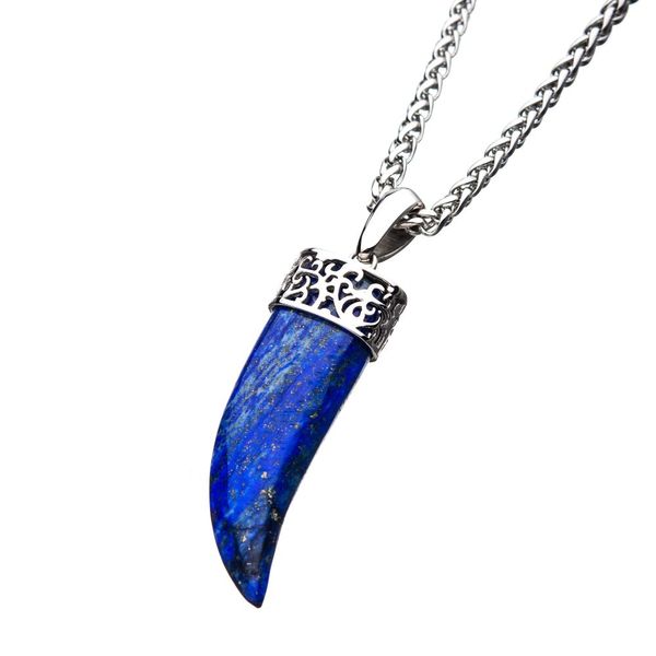 Lapis Lazuli Claw Stainless Steel Pendant Image 2 Glatz Jewelry Aliquippa, PA