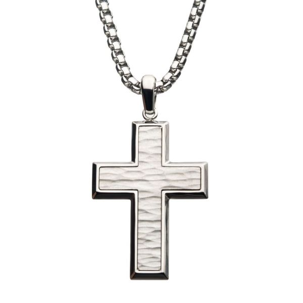 Mens Rope Cross Necklace Chain Stainless Steel