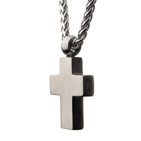 hammered titanium cross necklace