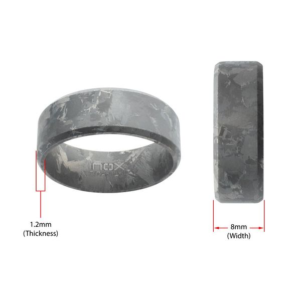 Titanium Beveled Frosted Ring Image 5 Cellini Design Jewelers Orange, CT