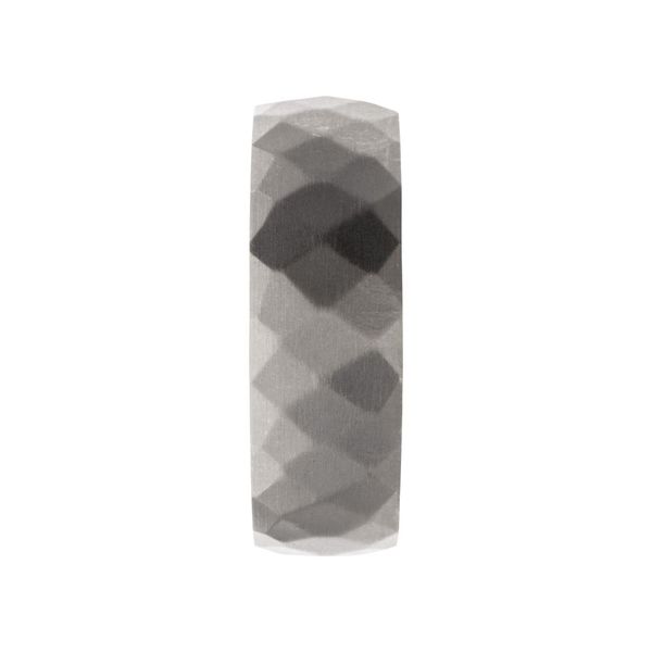 Titanium & Redwood Matte Finish Mosaic Comfort Fit Ring Image 3 Ask Design Jewelers Olean, NY