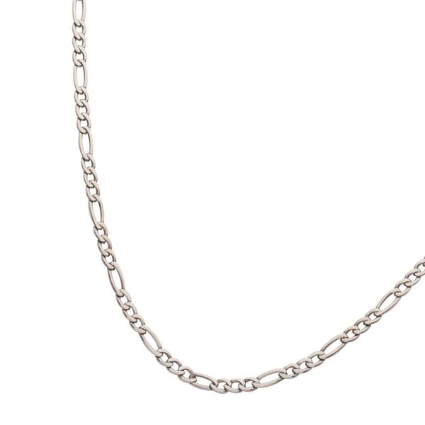 4.7mm Titanium Figaro Chain Necklace with Lobster Clasp Image 3 Alan Miller Jewelers Oregon, OH