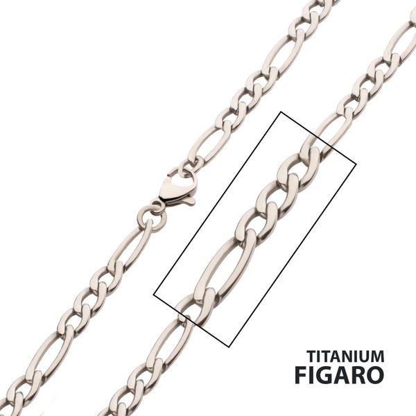 INOX Necklace Clasp with Figaro Lobster W.P. Springs, 4.7mm | MS Titanium | Jewelers Shelton Chain Ocean