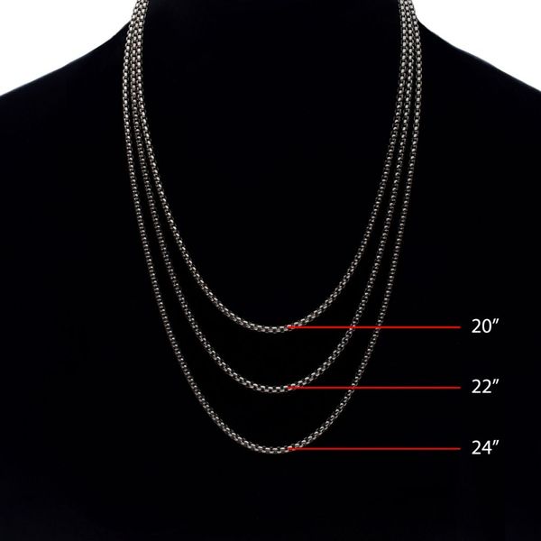 3mm Titanium Box Chain Necklace with Lobster Clasp Image 4 Alan Miller Jewelers Oregon, OH