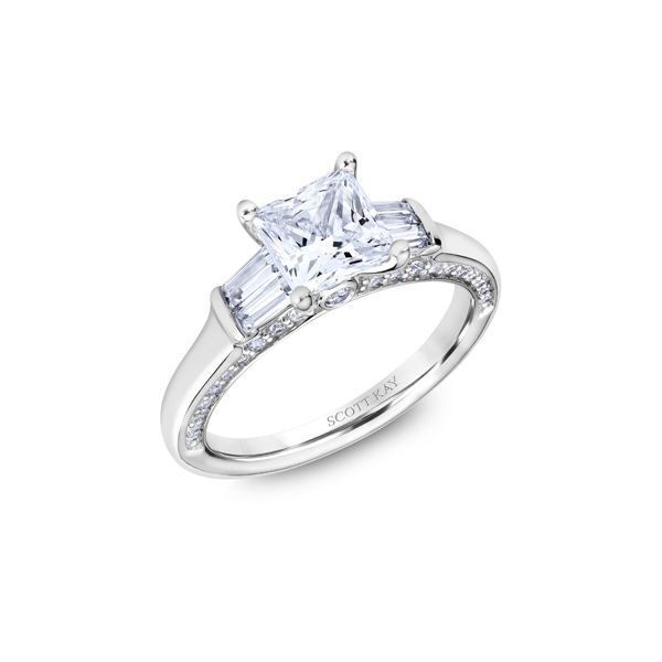 Unique Princess Crown Half Carat Diamond Engagement Ring in White Gold -  JeenJewels
