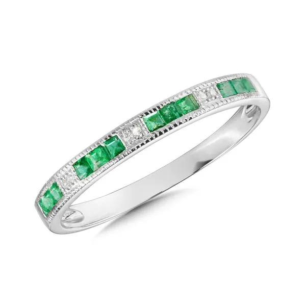 White Gold Emerald and Diamond Ring  similar item image