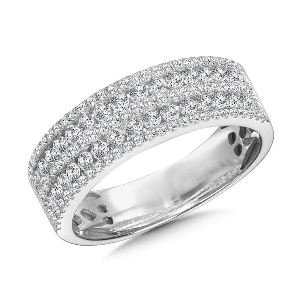 Diamond pave anniversary bands Clearance