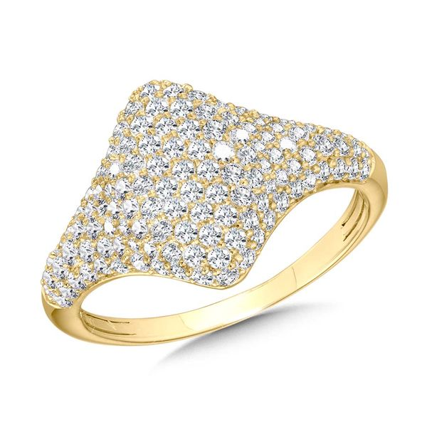 Jade Trau Yellow Gold and Diamond Pave Oval Signet Ring (Size 3.5) |  Harrods AM
