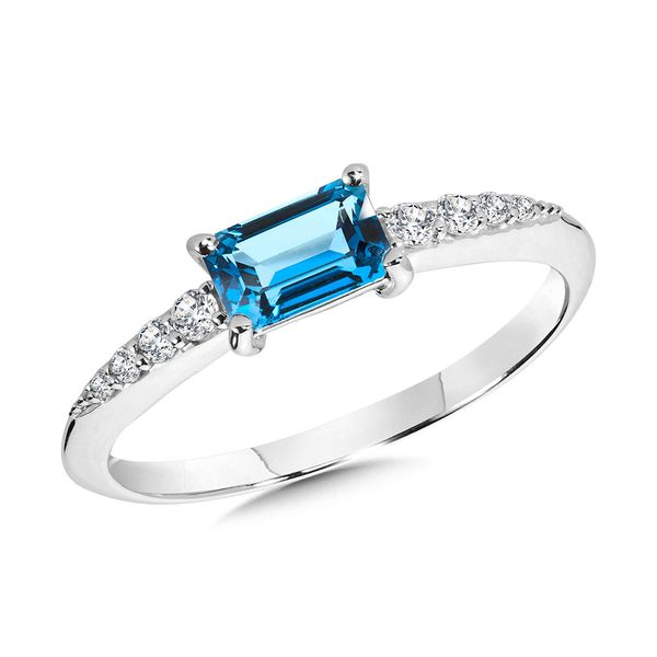 Allison Kaufman London Blue Topaz and Diamond Ring 200-00710 | Score's  Jewelers | Anderson, SC