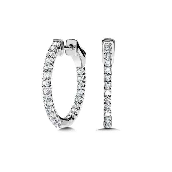  Round In-Out Diamond Hoop Earrings (1/2 ctw)
