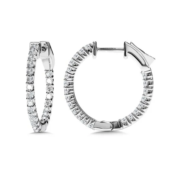  Round In-Out Diamond Hoop Earrings (1/2 ctw)