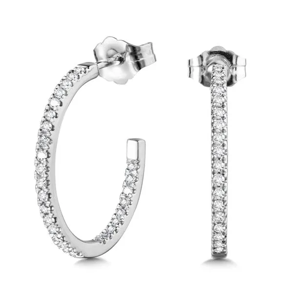 C-Shaped Diamond Hoop Earrings (1/4 ctw)