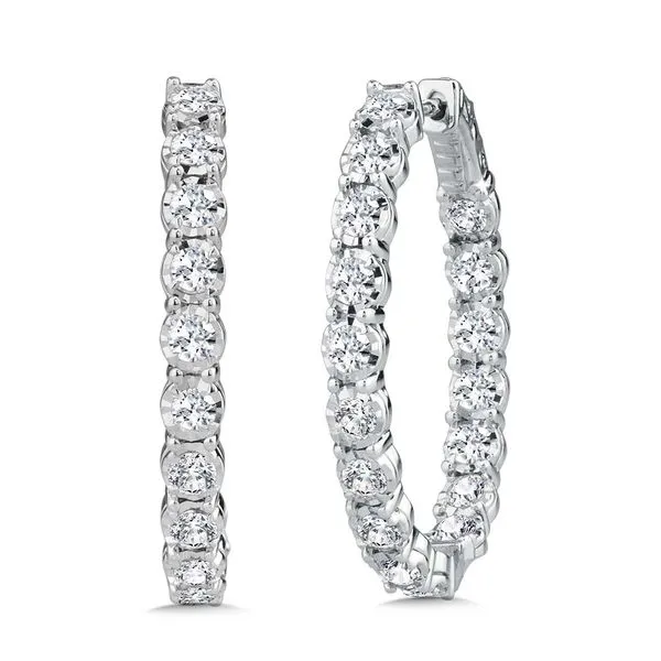 Diamond Star Oval In-Out Hoops (2.00 ctw)