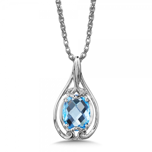 Colore SG Blue Topaz Pendant in Sterling Silver LVP760-BT | Mizuno