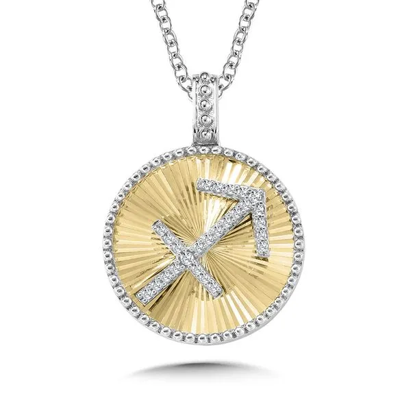 14K Diamond Zodiac Pendant - Sagittarius
