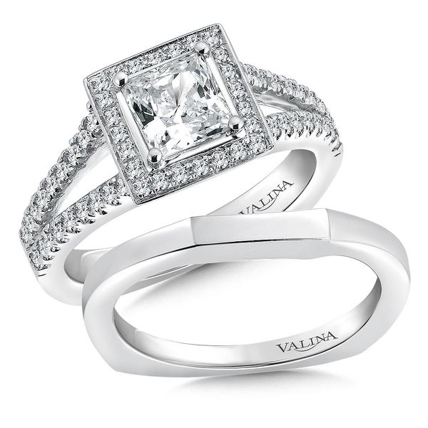 Halo Style Engagement Ring for a Princess-Cut Center Image 4 Cottage Hill Diamonds Elmhurst, IL