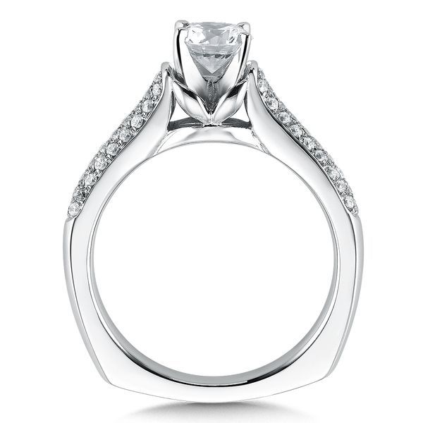 Straight Pave Diamond Engagement Ring Image 3 Cottage Hill Diamonds Elmhurst, IL